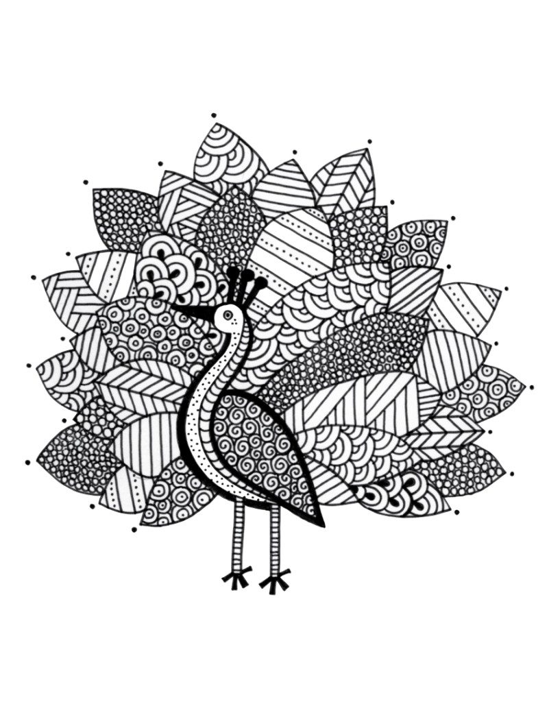 paisley peacock coloring pages - photo #23