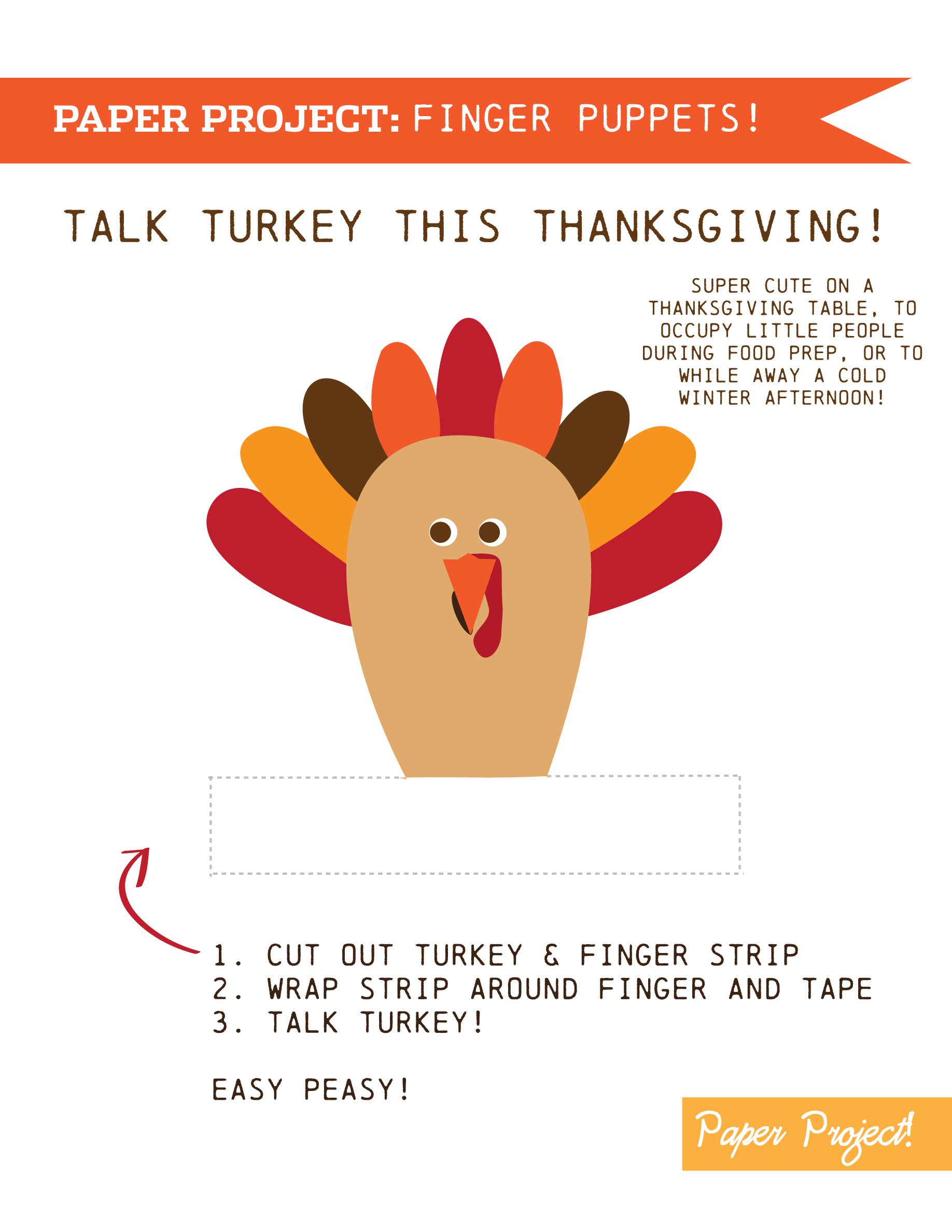 Paper Project: Turkey Finger Puppets!