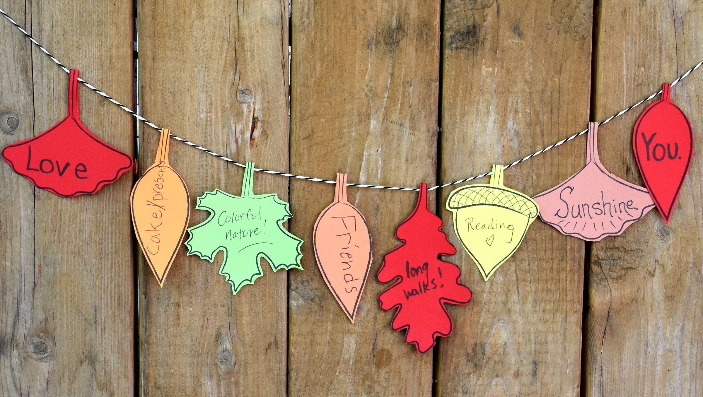 Outlined Leaves with Personal Messages
