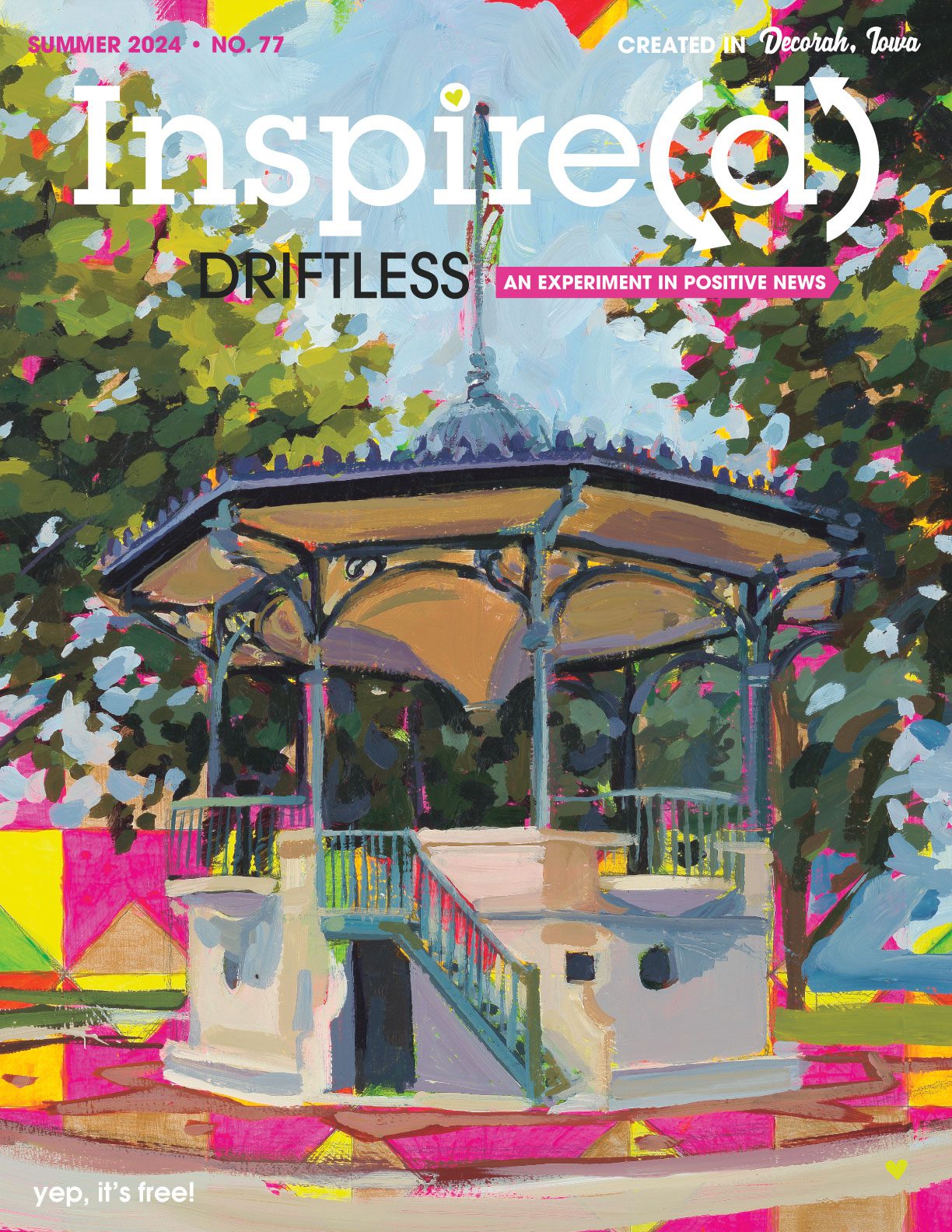 colorful artwork by Jennifer Drinkwater, featuring a bandstand
