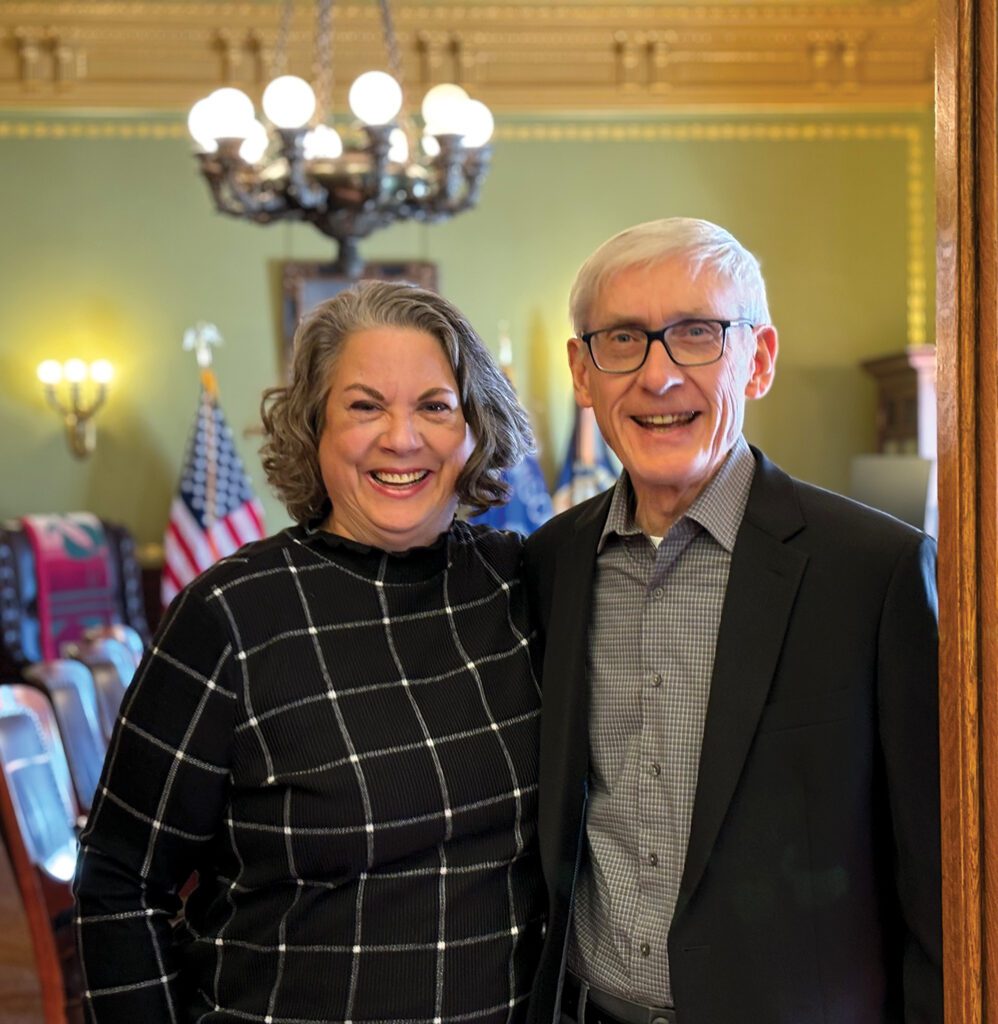 Kathleen Jensen with Wisconsin Governor Tony Evers