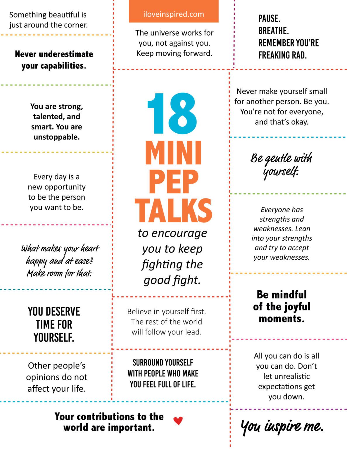 18 Mini Pep Talks » I Love Inspire(d)
